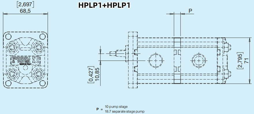 Bondioli&Pavesi邦貝HPLP1+HPLP1多級(jí)齒輪泵尺寸
